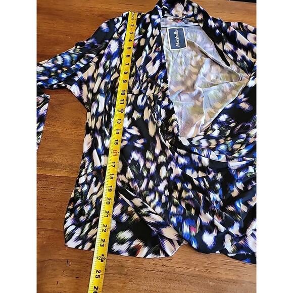 New Vince Camuto Long Sleeve Blouse Multi Color Shirt Plus Size 3x - Picture 8 of 10